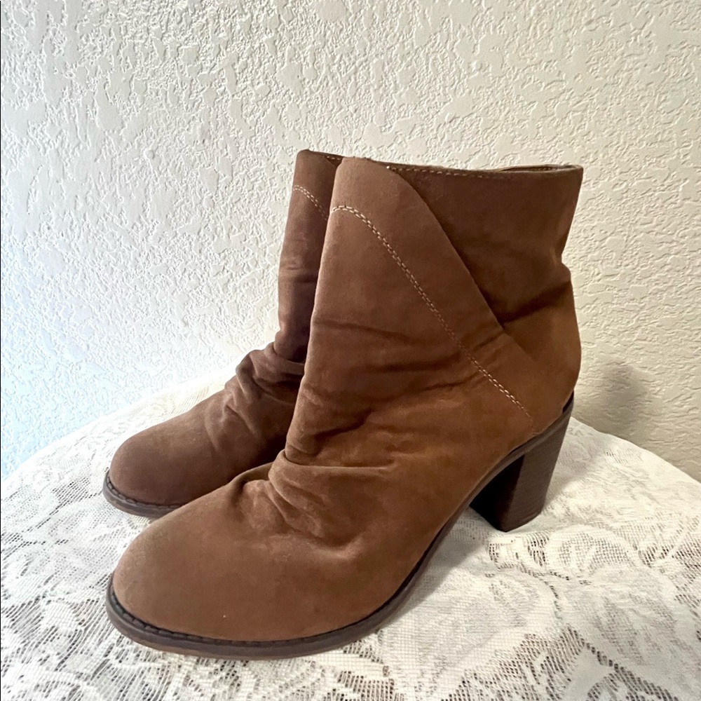 Tall suede brown booties. Size 10